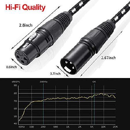 XLR Cable, VANDESAIL Microphone Cable Inch(0.5 feet), XLR Male to Female Balanced Microphone Cord Pin, Short mic Cord for Speakers, Audio Interfac