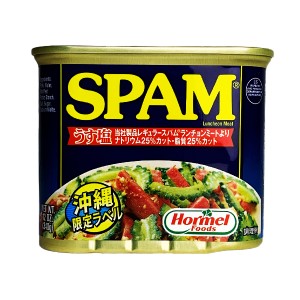 沖縄 お土産 うす塩スパム ナトリウム25％カット 脂質25％カット 沖縄限定ラベル SPAM スパム うす塩 340g