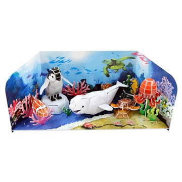 噗通噗通海洋朋友們 3D立體拼圖  1個  海洋朋友們 多色  80件