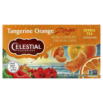 Celestial Seasonings, 花草茶，不含​​咖啡萃取，柑橘橙活力飲品，20茶包，1.7盎司（47克）
