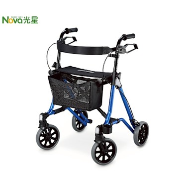 【助步車】TAiMA古典棕助步車（S/M號）｜可收合、氣壓煞車、坐墊置物袋、8吋輪、德國製