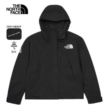 The North Face 官方旗艦 北面經典ICON女款黑色DRYVENT防水衝鋒衣｜88YXJK3 外套