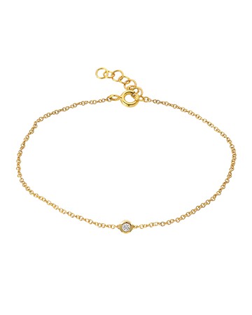 14K Gold Mini Bezel Diamond 0.03ct Bracelet