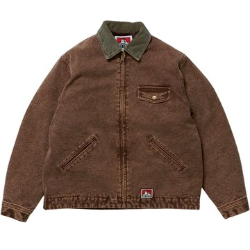 BEN DAVIS 25780007-32 ZIP FRONT TRUCKER JKT 燈芯絨領 鋪棉外套 (咖啡色)