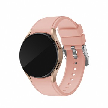 Timo SAMSUNG三星 Galaxy Watch 5 /Watch 5 Pro /Watch 4 /Watch 4 Classic 純色矽膠運動替換錶帶-粉紅色