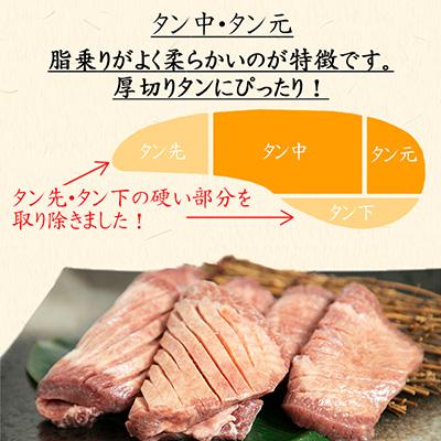 ふるさと納税 花巻市 厚切り牛タン　1kg(塩味・みそ味　各500g)