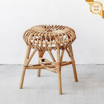 【法式復古】藤編凳 水母凳 矮凳 邊幾 梳妝凳 茶几凳 客廳民宿 餐廳臥室 極簡設計 天然藤編 多場景適用