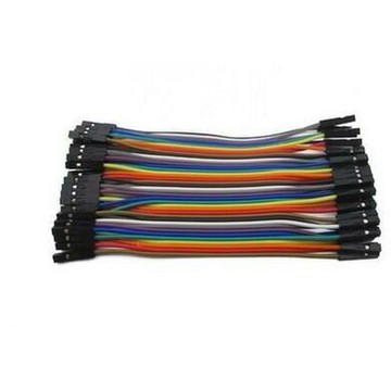 10cm彩色杜邦線母對母雙頭1對1含膠殼 一排40根間距2.54mm杜邦線【現貨】