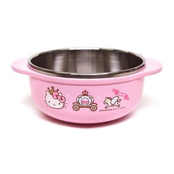 【震撼精品百貨】凱蒂貓 Hello Kitty 日本SANRIO三麗鷗 雙耳不鏽鋼碗(皇冠/220ML)*10779 震撼日式精品百貨