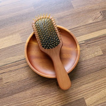 【限量義賣特惠】經典櫸木24K金黃金梳+清潔刷