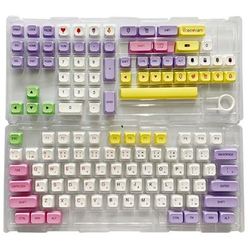 🌟臺灣出貨🌟工廠直銷135鍵冰淇淋鍵帽遊戲機械鍵盤鍵帽XDA高度俄文日文注音文 鍵帽 注音鍵帽 鍵帽注音