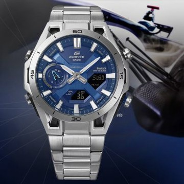 CASIO 卡西歐 EDIFICE 太陽能 智慧藍芽校時 計時腕錶 送禮 禮物 推薦(ECB-2300D-2A)