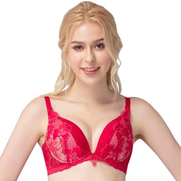 【思薇爾】花月銀杏系列B-D罩蕾絲包覆內衣(火熱紅)