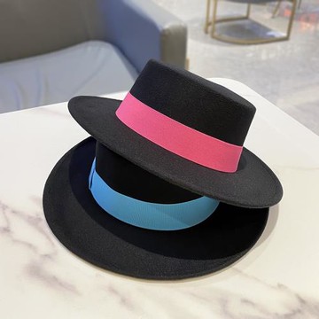 歐美復古禮帽秋冬季韓版英倫平頂爵士帽潮時尚洋氣舞臺帽子女潮流