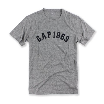 美國百分百【全新真品】GAP T恤 T-SHIRT 短袖 上衣 LOGO 圓領 純棉 XS S號 男 灰色 G863