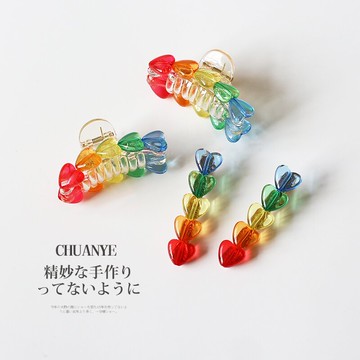 川野糖果愛心鯊魚夾女2022年新款氣質發夾后腦勺可愛夾子頭飾發夾