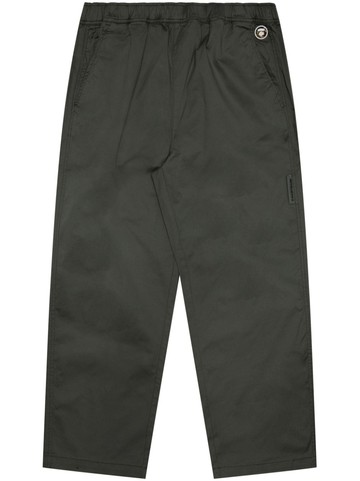 AAPE BY *A BATHING APE® - logo-appliqué cargo trousers - men - Spandex/Elastane/Cotton - S - Green