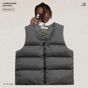 Cole Buxton冬季高街潮牌復古純色羽絨棉休閑百搭保暖馬甲外套男