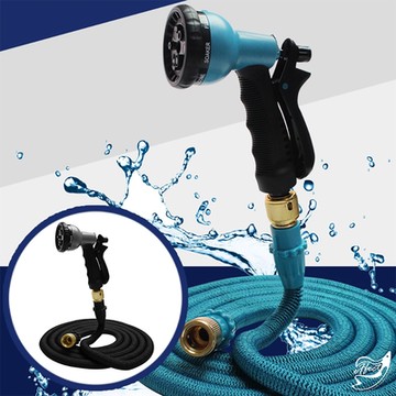 【Effect】新一代高壓8段彈力伸縮清潔水管(15公尺) 贈氣密式接頭