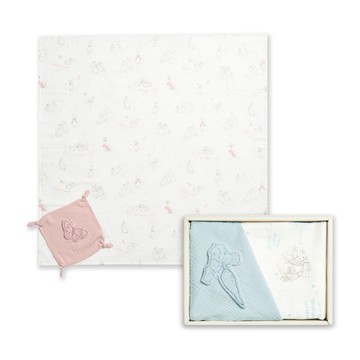奇哥 比得兔天絲泡泡紗包巾安撫禮盒 120x120cm (包巾+安撫巾 寶寶新生兒禮 彌月禮 嬰兒禮盒)