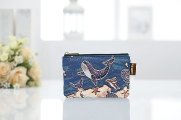 零錢包 卡片隔層 / 防潑水 平織緹花 星空水族館