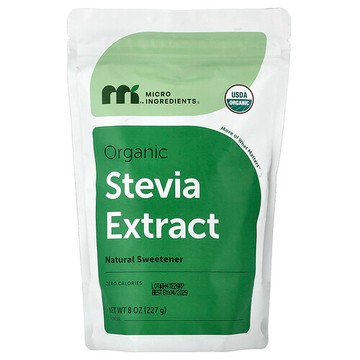 Micro Ingredients, 有機甜葉菊提取物，8 盎司（227 克）