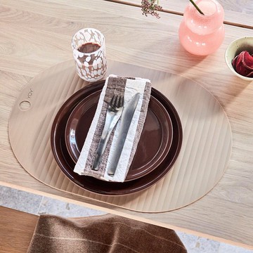 OYOY 有機純棉條紋餐巾 / 巧克