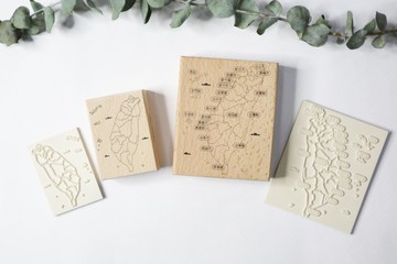 台灣行 木頭印章 台灣地圖 旅行手帳系列