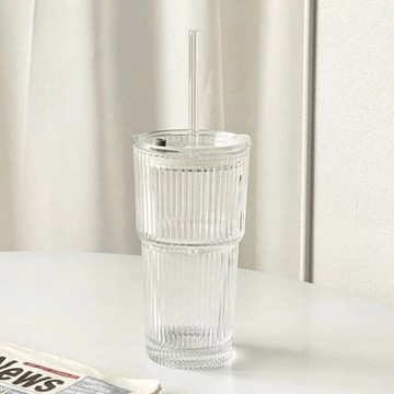 拍照絕美🥤【家寵LOVEHOME】法式豎款玻璃杯 玻璃杯 造型玻璃杯 水杯 飲料杯 牛奶杯 下午茶咖啡杯