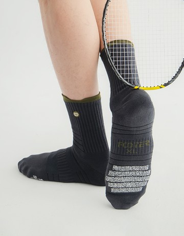 吸震防滑羽球襪- 深灰