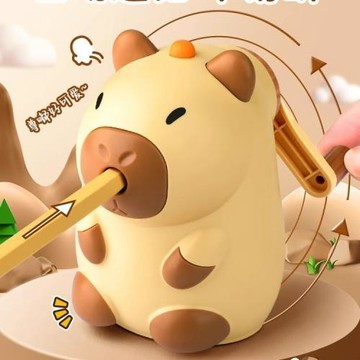 卡皮巴拉卷筆刀手搖鉛筆削筆器手動轉筆刀小學生卡通可愛兒童刨筆