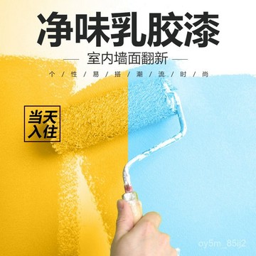 ✨】乳膠漆白色內墻漆墻麵室內家用彩色刷墻漆塗料自刷油漆小桶墻麵漆 3VGN