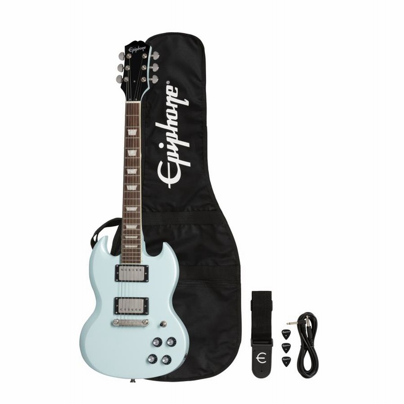 送料込みEpiphone SG エピフォン ケース、ストラップ、チューナー付き Epiphone / Power Players SG Ice Blue エピフォン (ギグバッグ