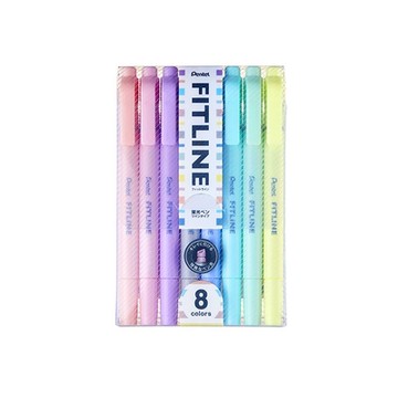 Pentel SLW11P-8T.8色雙頭螢光筆