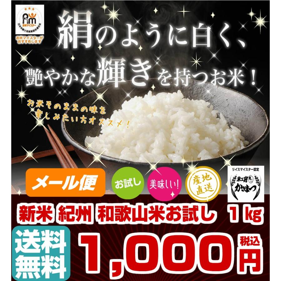 お米 ポイント消化 お得 和歌山米 1kg 令和3年産 お得パック お試し 送料無料 ※メール便のため日時指定・代引不可