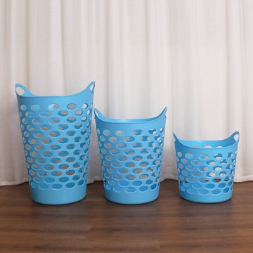 公司貨 免運 開立發票 塑料收納筐臟衣籃臟衣服洗衣籃 浴室家用大號加厚手提軟籃子衣簍