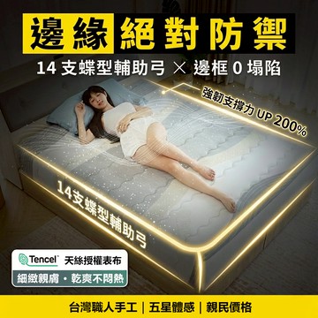 【KIKY】初戀檸檬塔 天絲抗菌表布 軟硬適中帶Q感獨立筒床墊 單人床墊 雙人床墊 雙人加大 側邊強化 台灣製造