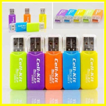 迷你彩色馬卡龍讀卡機 micro sd hc / t-flash(tf) 免轉卡usb傳輸翔盛