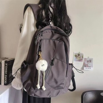 免運🔮高中生純色書包大容量大學生初中高中百搭雙肩包簡約旅行揹包休閒防潑水 多夾層後背包 出遊旅行背包 雙肩背包 電腦包