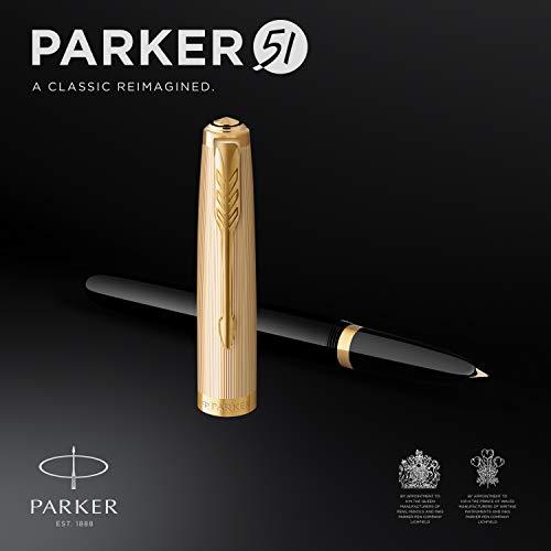 PARKER パーカー 万年筆 51 プレミアム ブラックGT 細字 18金ペン先 ギフトボックス入り 正規輸入品 2123511 並行輸入品