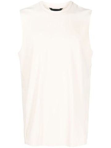 Templa - logo-embroidered tank top - men - Spandex/Elastane - L - Neutrals