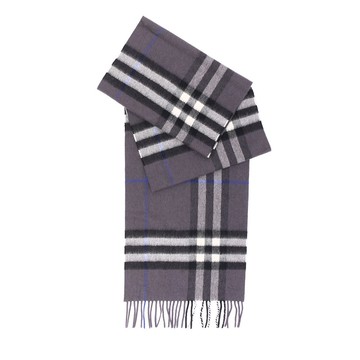 BURBERRY 基本款經典灰黑格紋喀什米爾圍巾 3942869 6113B