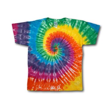 【兒童款扎染T恤】彩虹親子Tee中性全棉手繪炫彩童裝春夏寶寶短袖