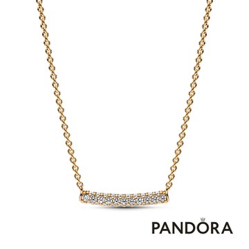 【Pandora官方直營】Pandora Timeless 密鑲寶石飾條短項鏈-絕版品