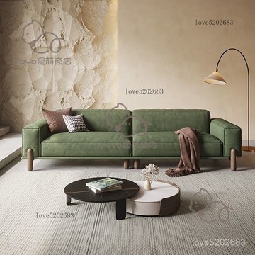 宅配免運😊複古網紅絨布日式豆腐塊直排三人位意式極簡實木燈芯絨布藝沙髮