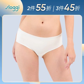 sloggi-自由舒暢系列中腰內褲 絲緞白