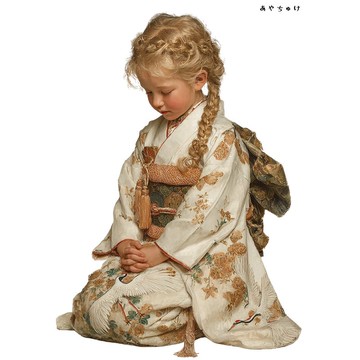 【12月新品4】07-114-0022 人物貼紙 和服復古