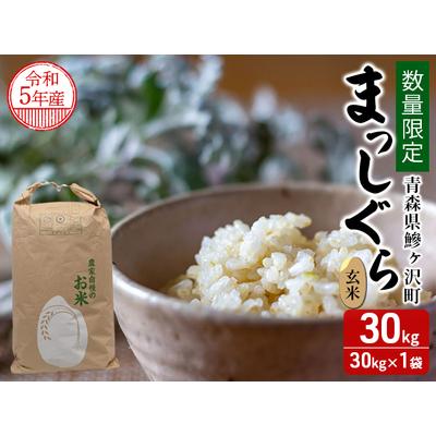 ふるさと納税 青森県鰺ヶ沢町 まっしぐら〔玄米〕30kg（30kg×１袋）　 青森県鰺ヶ沢町