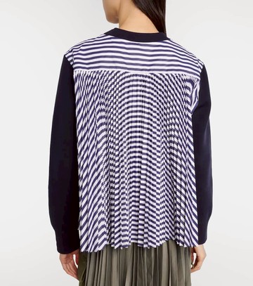 Sacai Striped cotton-blend sweatshirt