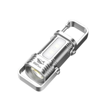 LUYOO 戶外迷你鑰匙扣燈 COB高亮強光小手電筒 LED隨身燈 照明燈 TIP-138（紅藍光閃/露營/登山/釣魚/戶外）